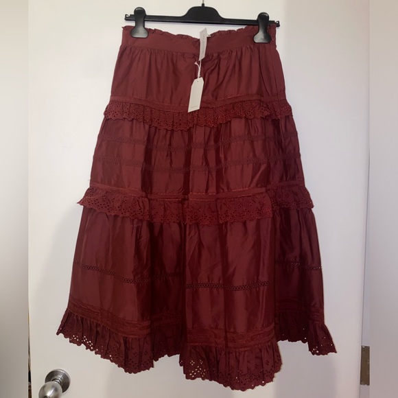 The Westside Eyelet Ruffle Midi Skirt - Picture 4 of 4
